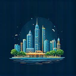 Illustration of a city skyline.